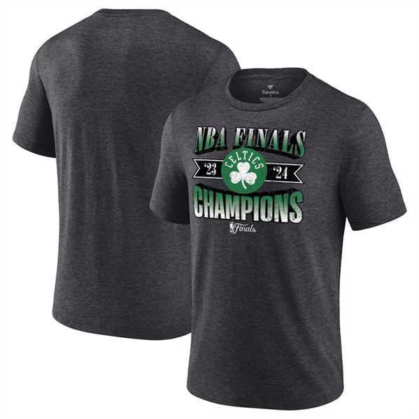 Men's Boston Celtics Heather Charcoal 2024 Finals Champions Full Court Pressure Retro Tri-Blend T-Shirt,We sell and wholesale Men's Boston Celtics Heather Charcoal 2024 Finals Champions Full Court Pressure Retro Tri-Blend T-Shirt on line form chian!